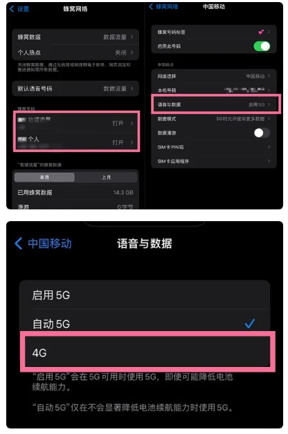 永胜苹果手机维修分享iPhone14如何切换4G/5G? iPhone14 5G网络切换方法 